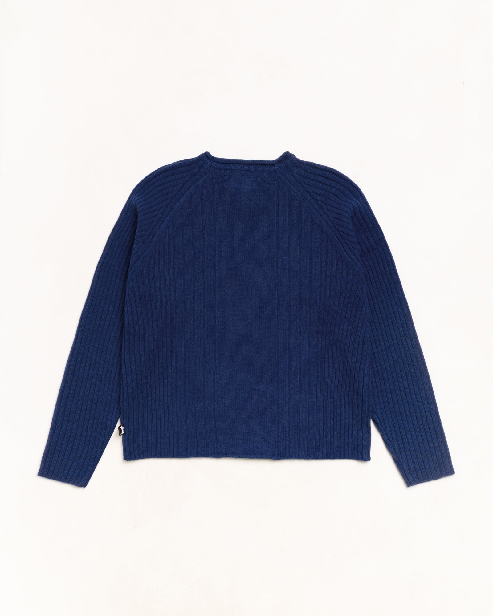Stussy Merino Roll Neck Maglione Blue Lana Merino