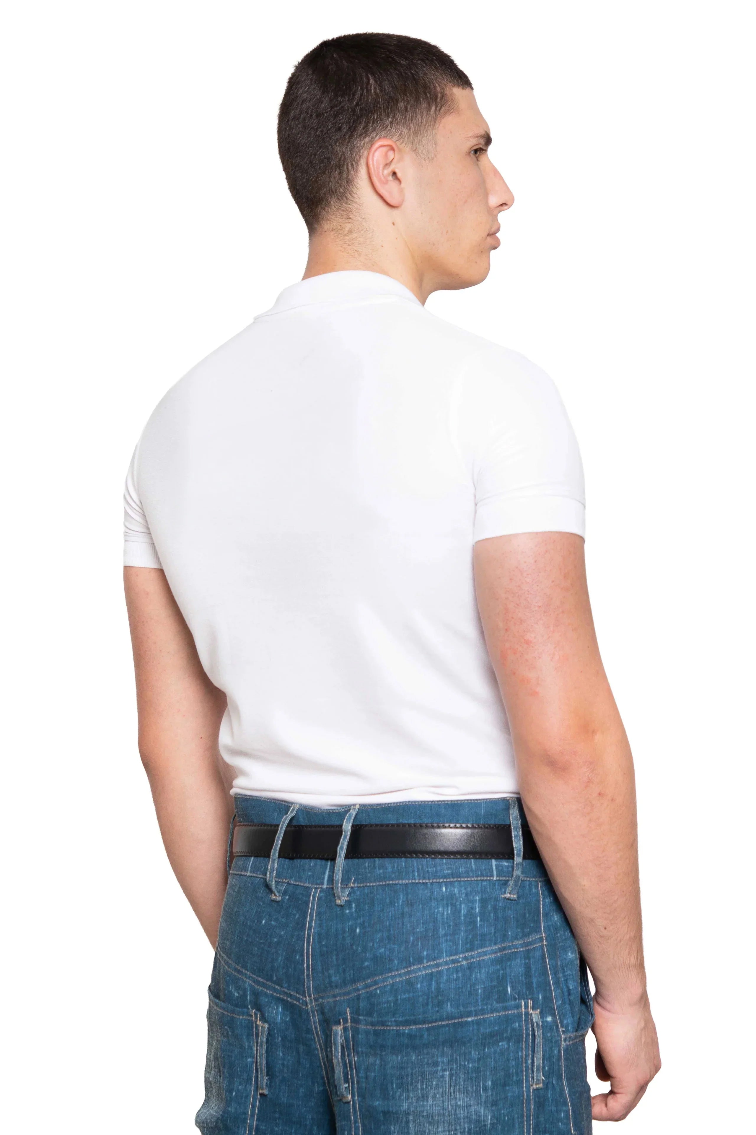 TRASHY CLOTHING Looksmaxxing Polo top bianco cotone