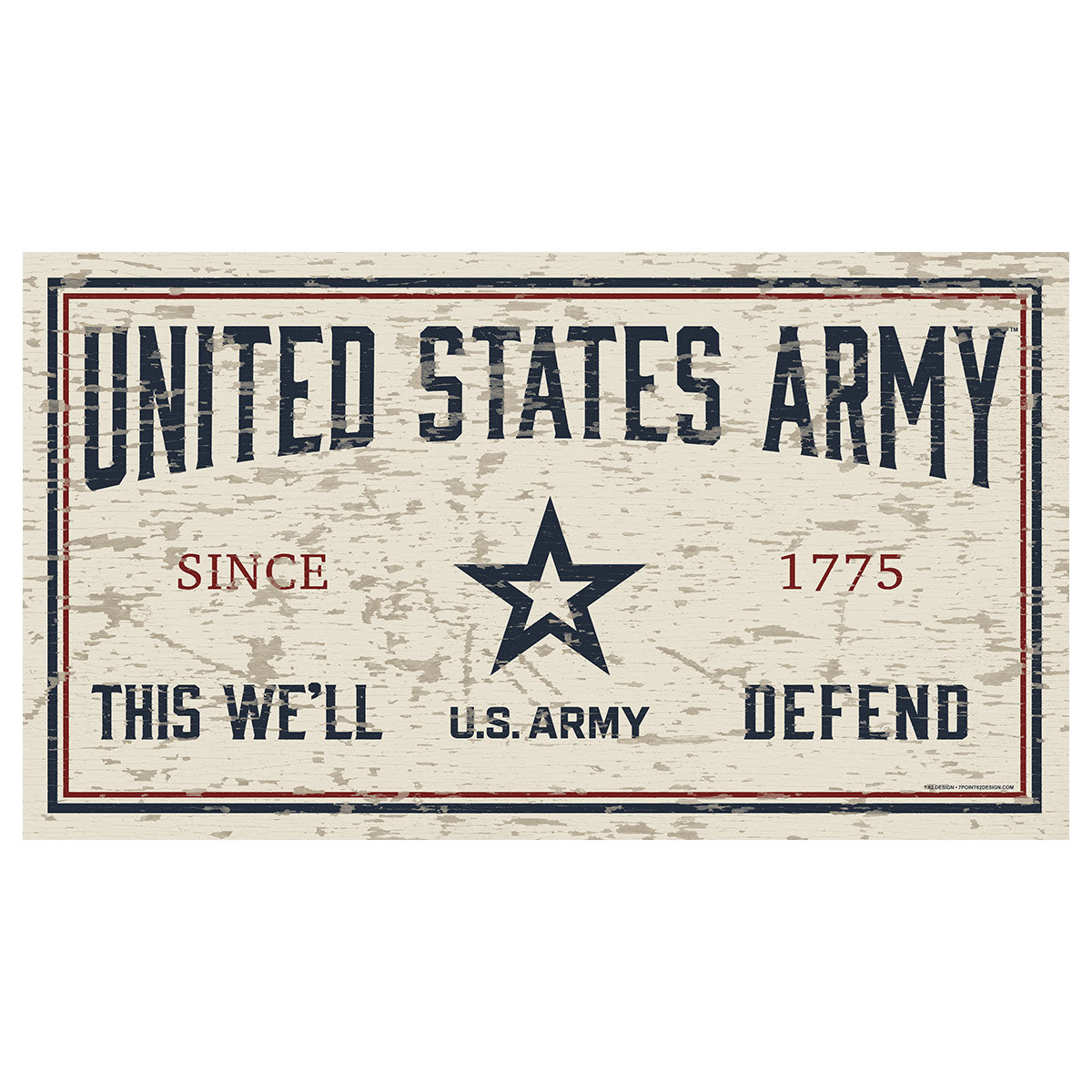 7.62 Design Army Targa Parete 11x20 PVC con Gancio