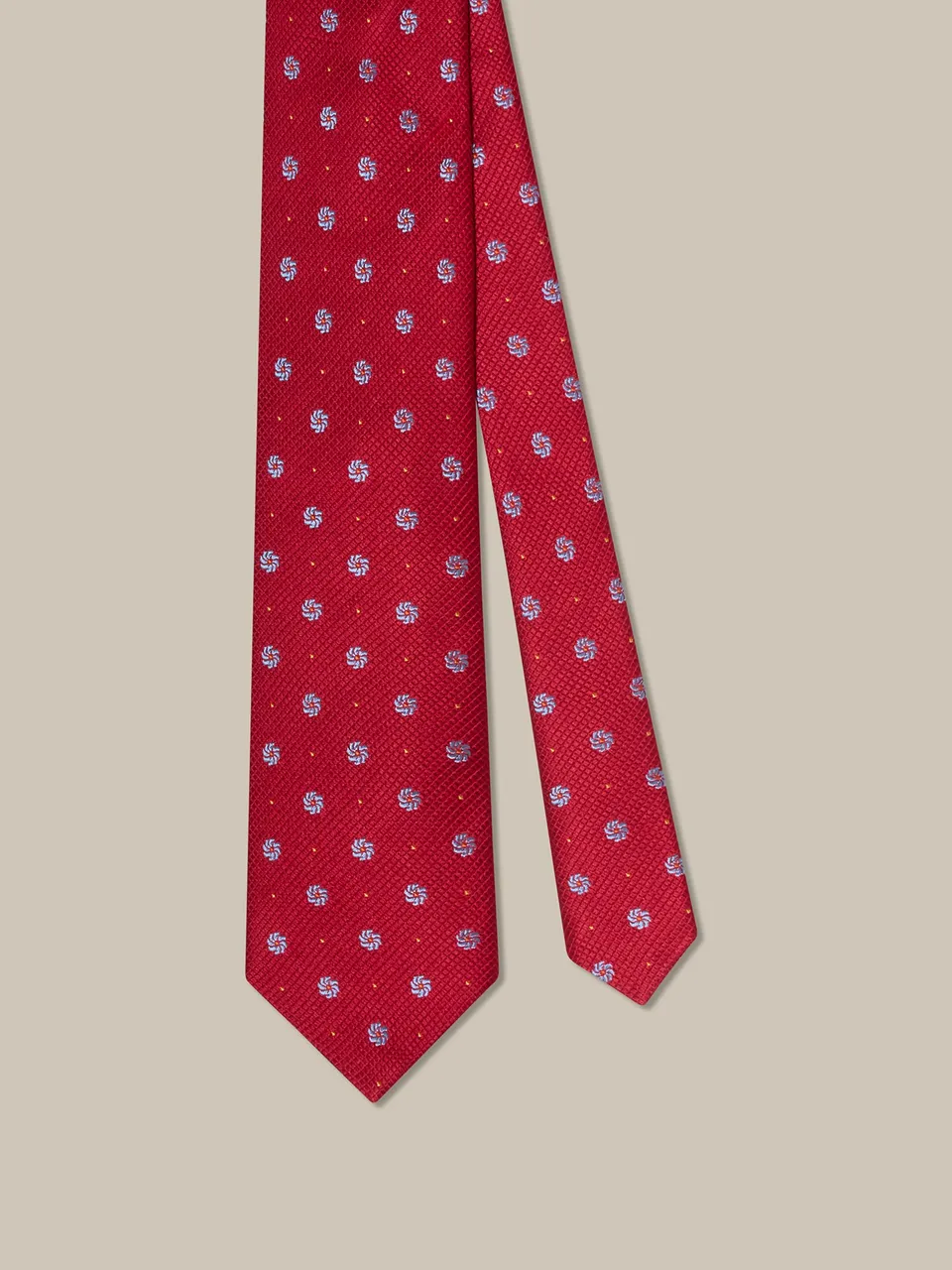Robert Talbott Robert Floral Cravatta Seta Rossa Jacquard