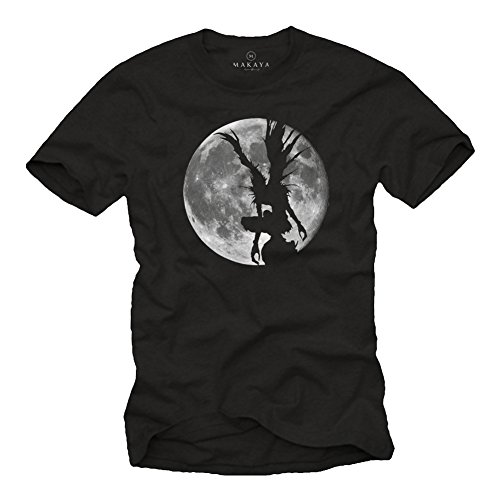 MAKAYA Ryuk Shinigami T-Shirt Uomo Cotone Nerd Manga Nero