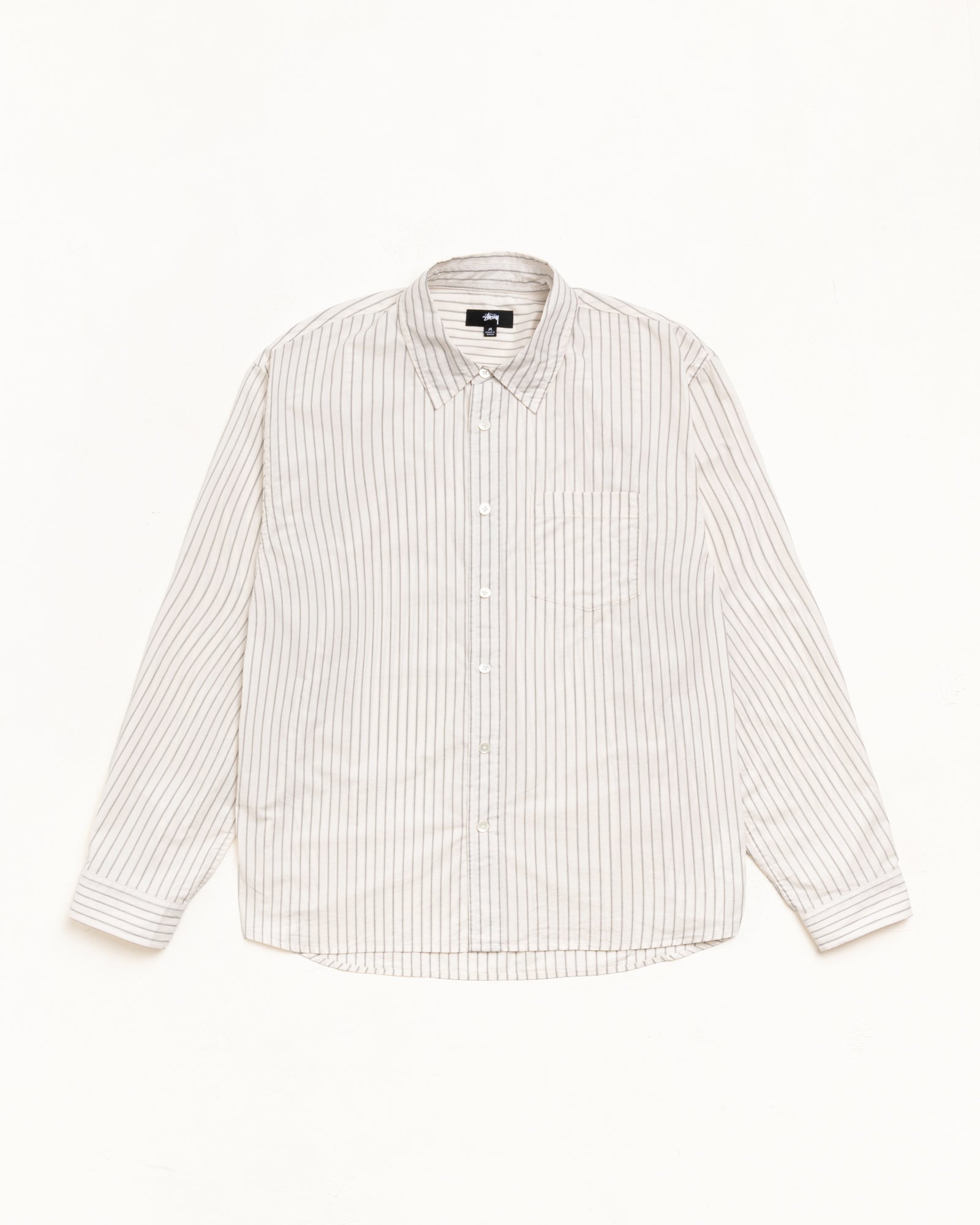 Stussy Standard Shirt camicia Natural Stripe cotone