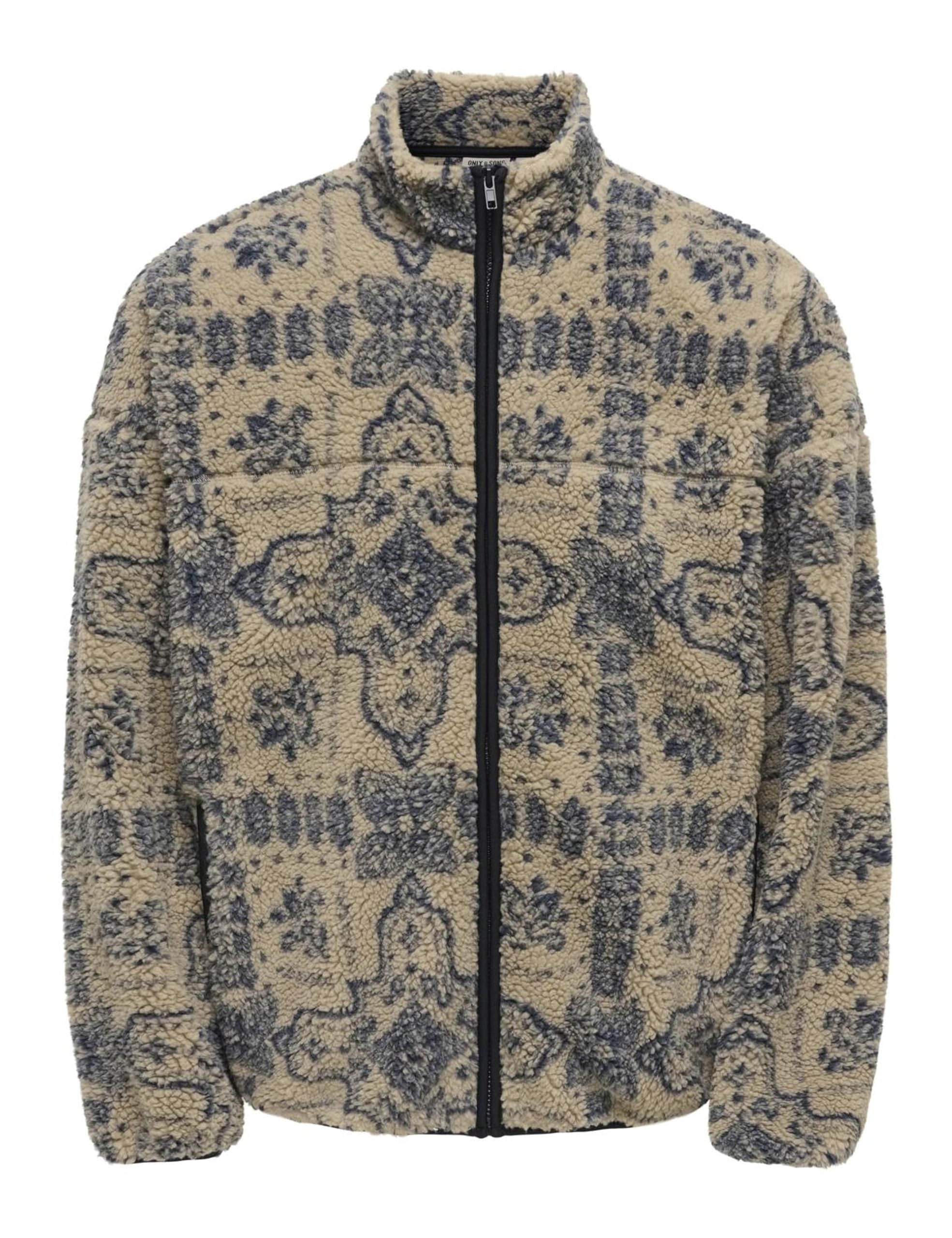 Only & Sons Onsadam Felpa Sherpa Stampa M Cincillà Uomo