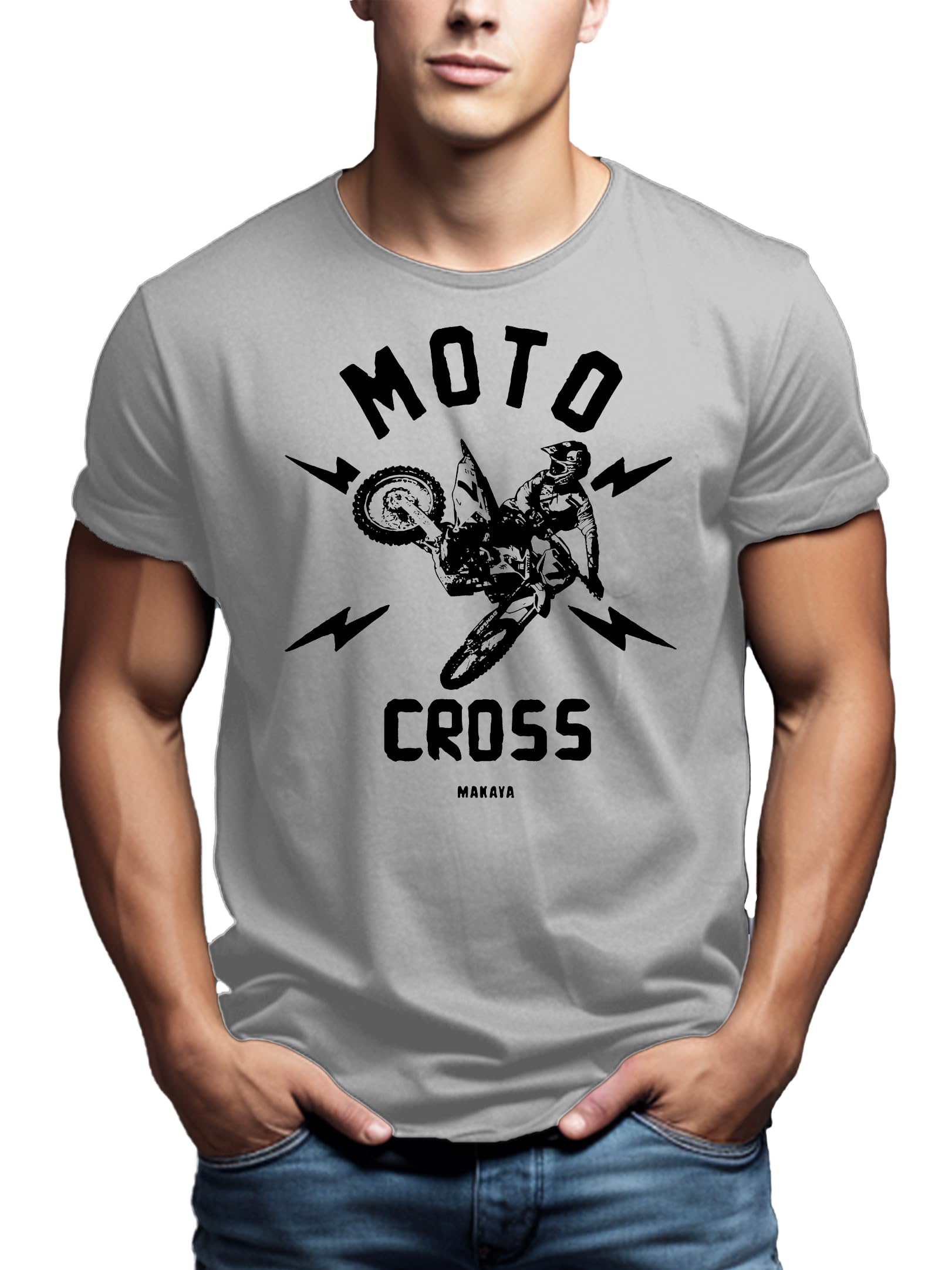 Makaya Moto Cross Enduro T-Shirt Uomo Cotone L
