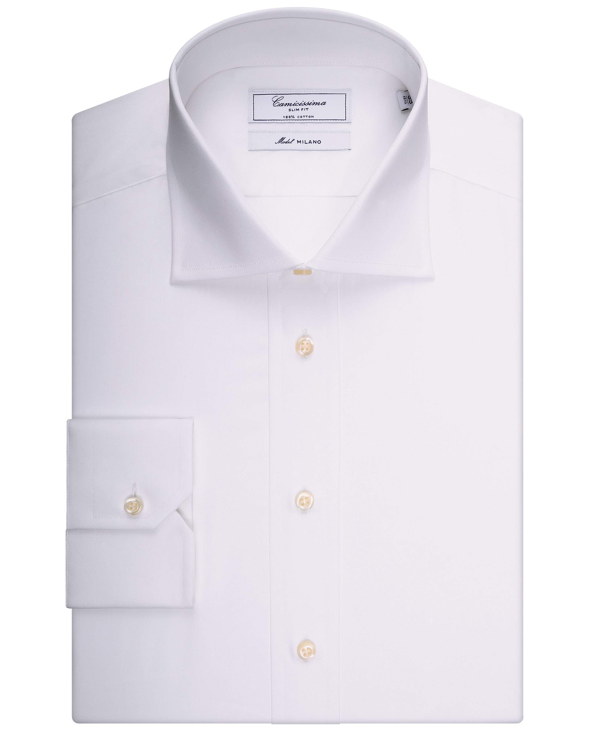 Camicissima Permanent Camicia Bianca Slim Manica Lunga
