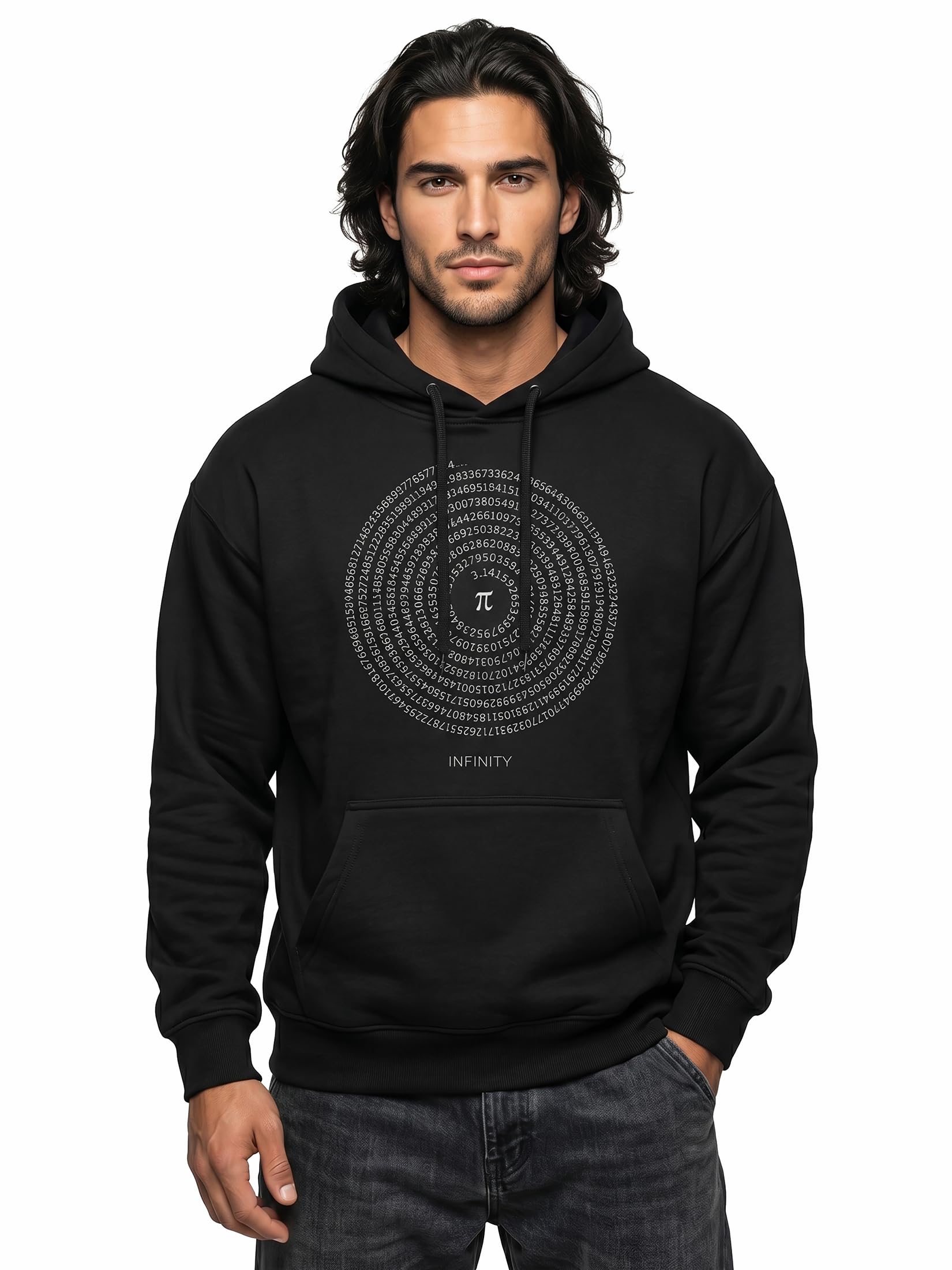 MAKAYA Felpa con Cappuccio Uomo Numero Pi Greco hoodie 3XL