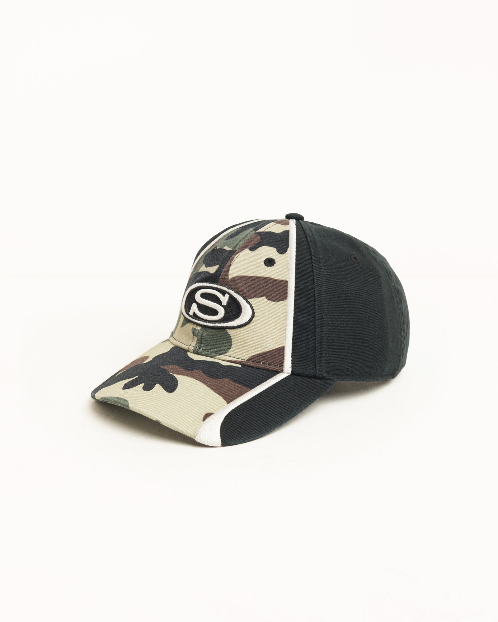 Stussy S Oval Cap cappello cotone Woodland Camo