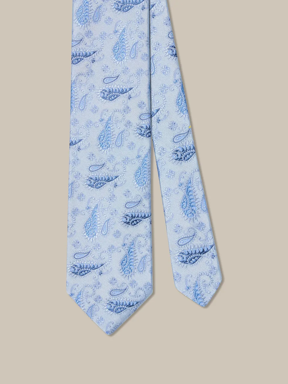 Robert Serrated Paisley Best of Class cravatta seta azzurro chiaro