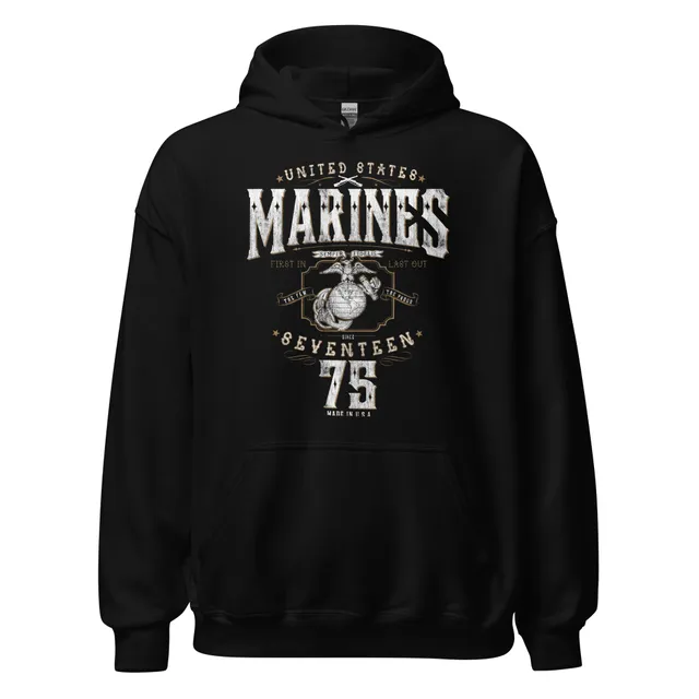 7.62 Design USMC 1775 felpa con cappuccio nera L cotone