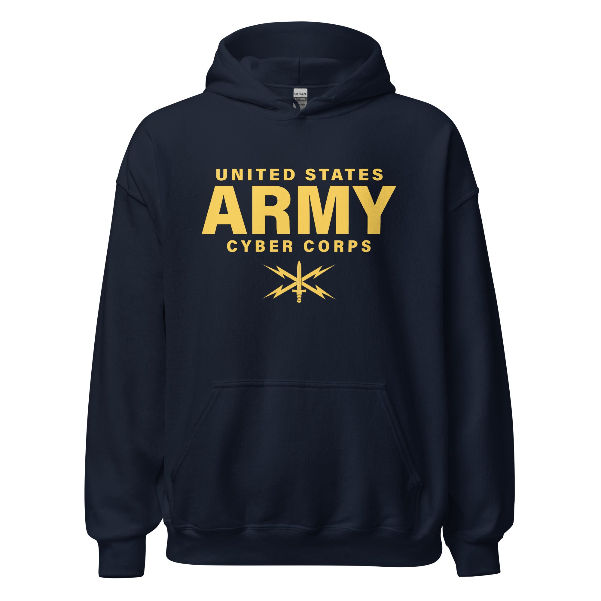 7.62 Design Army Cyber Corps Felpa Cappuccio Nera Cotone