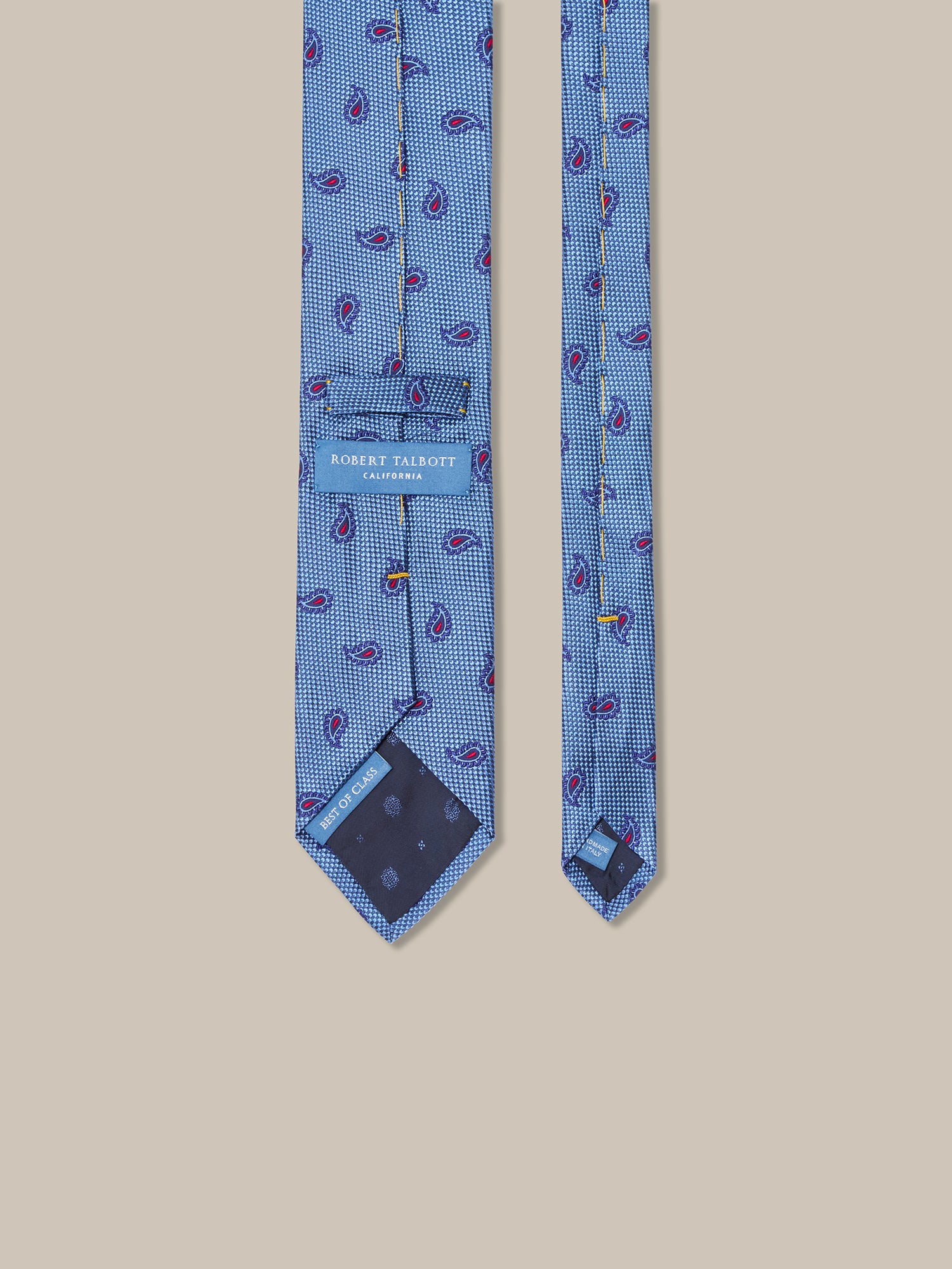 Robert Talbott Robert Pine Jacquard cravatta seta azzurra
