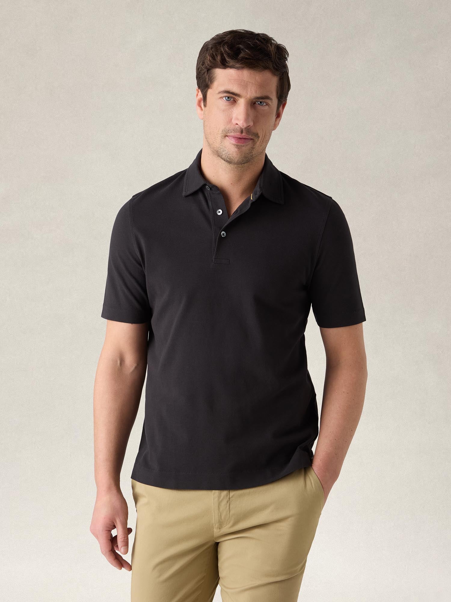 Robert Talbott Walker Polo Cotone Nero S-3XL