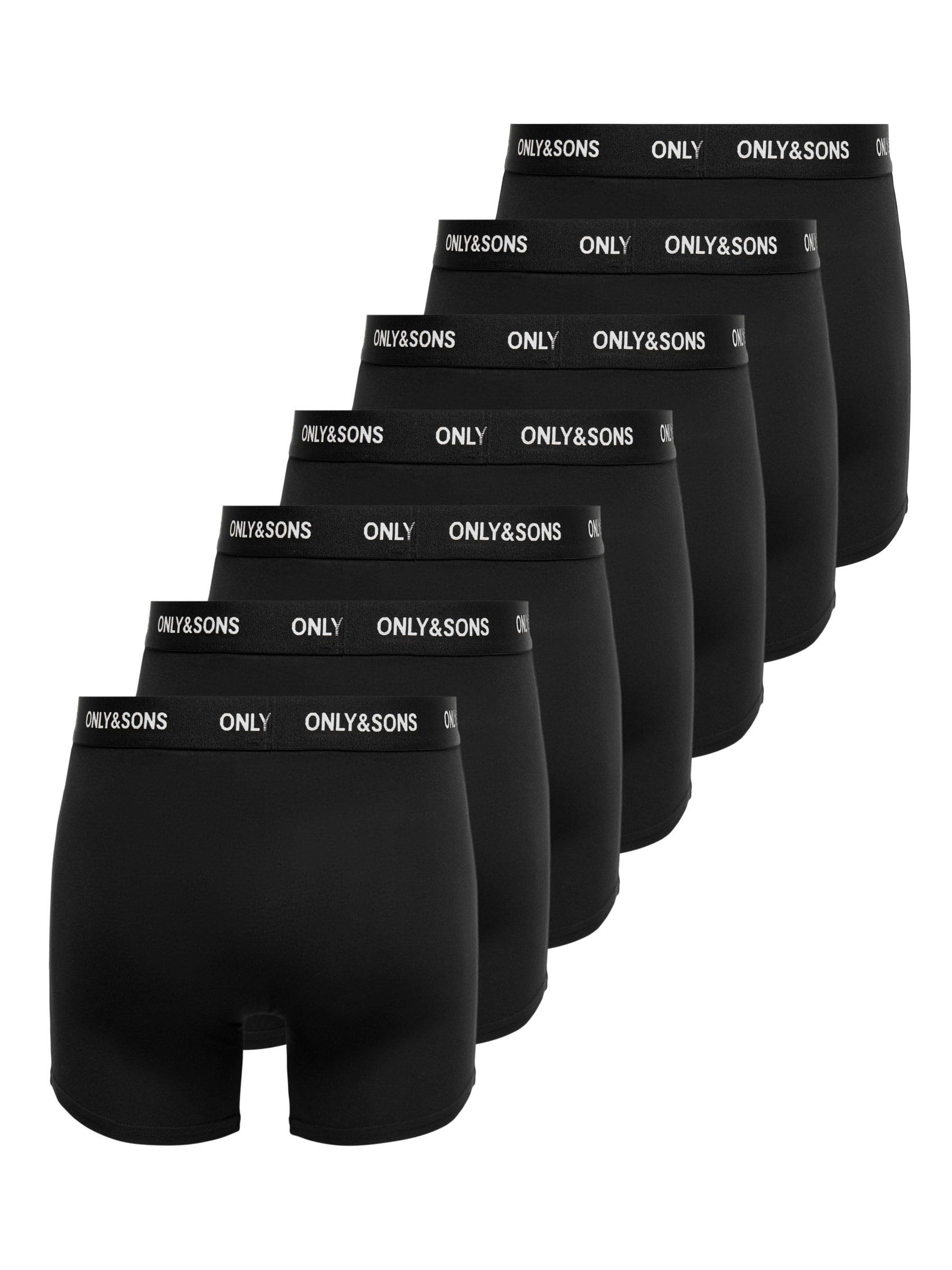 Only & Sons Onsfitz Boxer Pantaloncino Uomo Nero 7 Pezzi Cotone