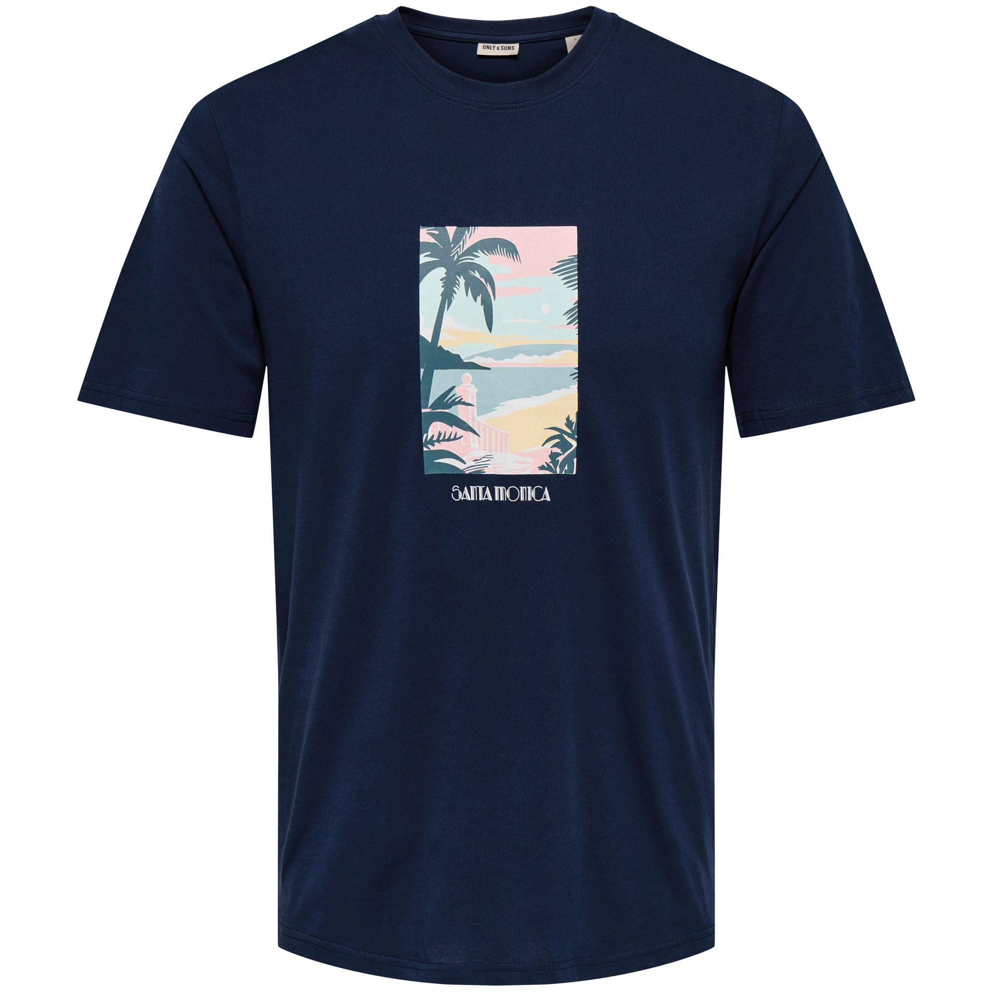 Only & Sons Stillo Life Regular SS t-shirt blu scuro cotone
