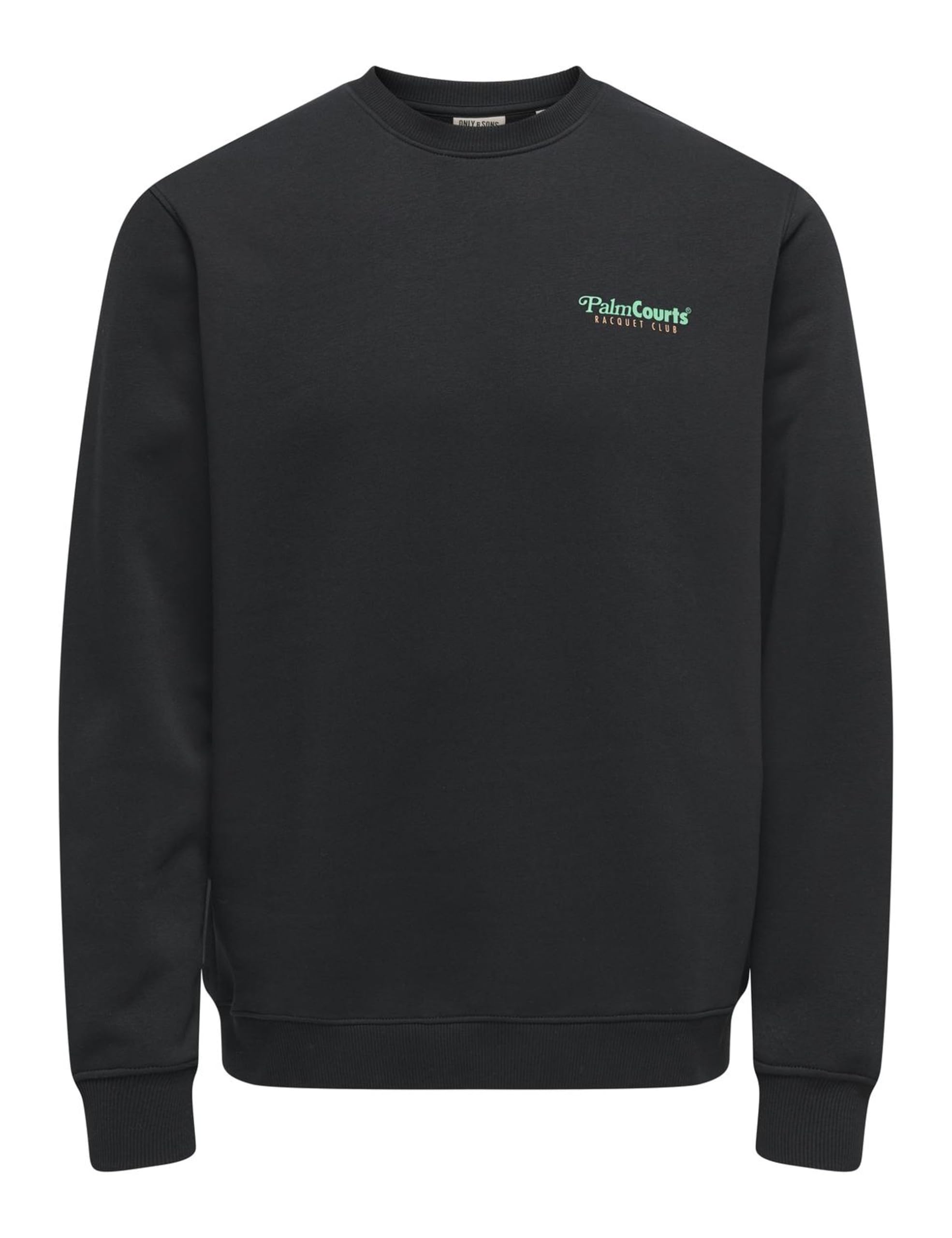 Only & Sons Onsten Reg LS Crew Felpa Uomo Nera