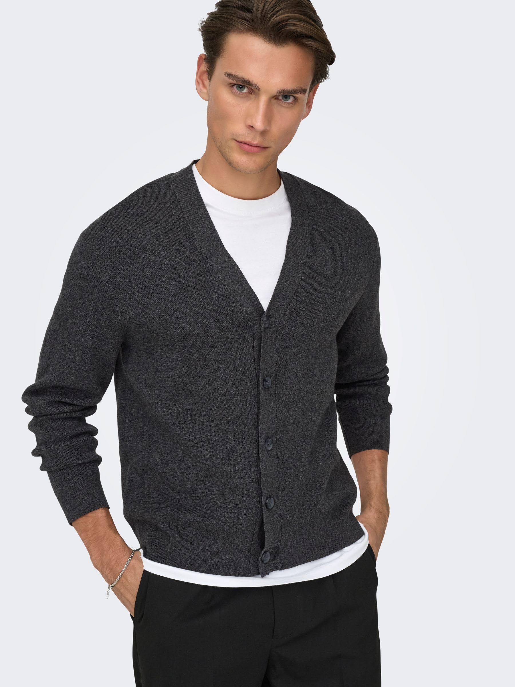 Only & Sons Onsting Life Cardigan Maglia Uomo Nero