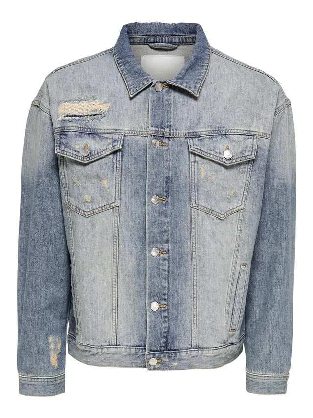 Only & Sons Giacca Jeans Uomo Denim Oversize Taglia M