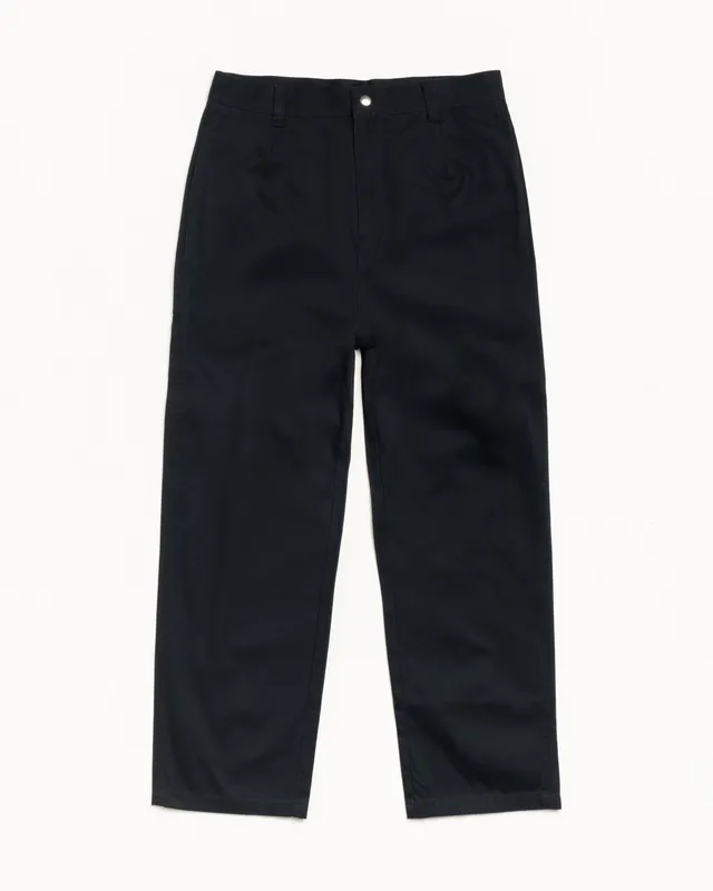 Stussy Chino Work Pant Pantalone Nero 100% Cotone