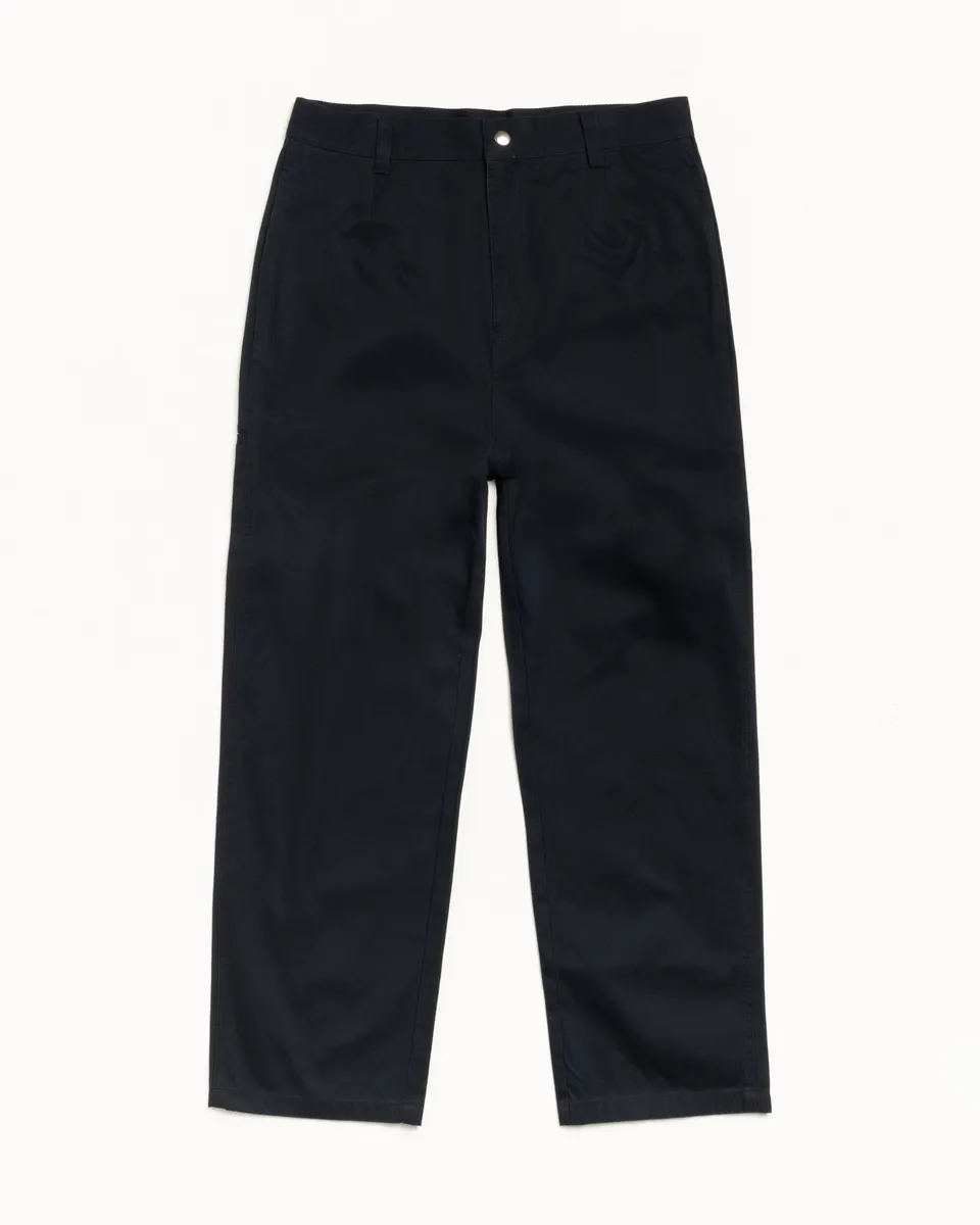 Stussy Chino Work Pant Pantalone Nero 100% Cotone