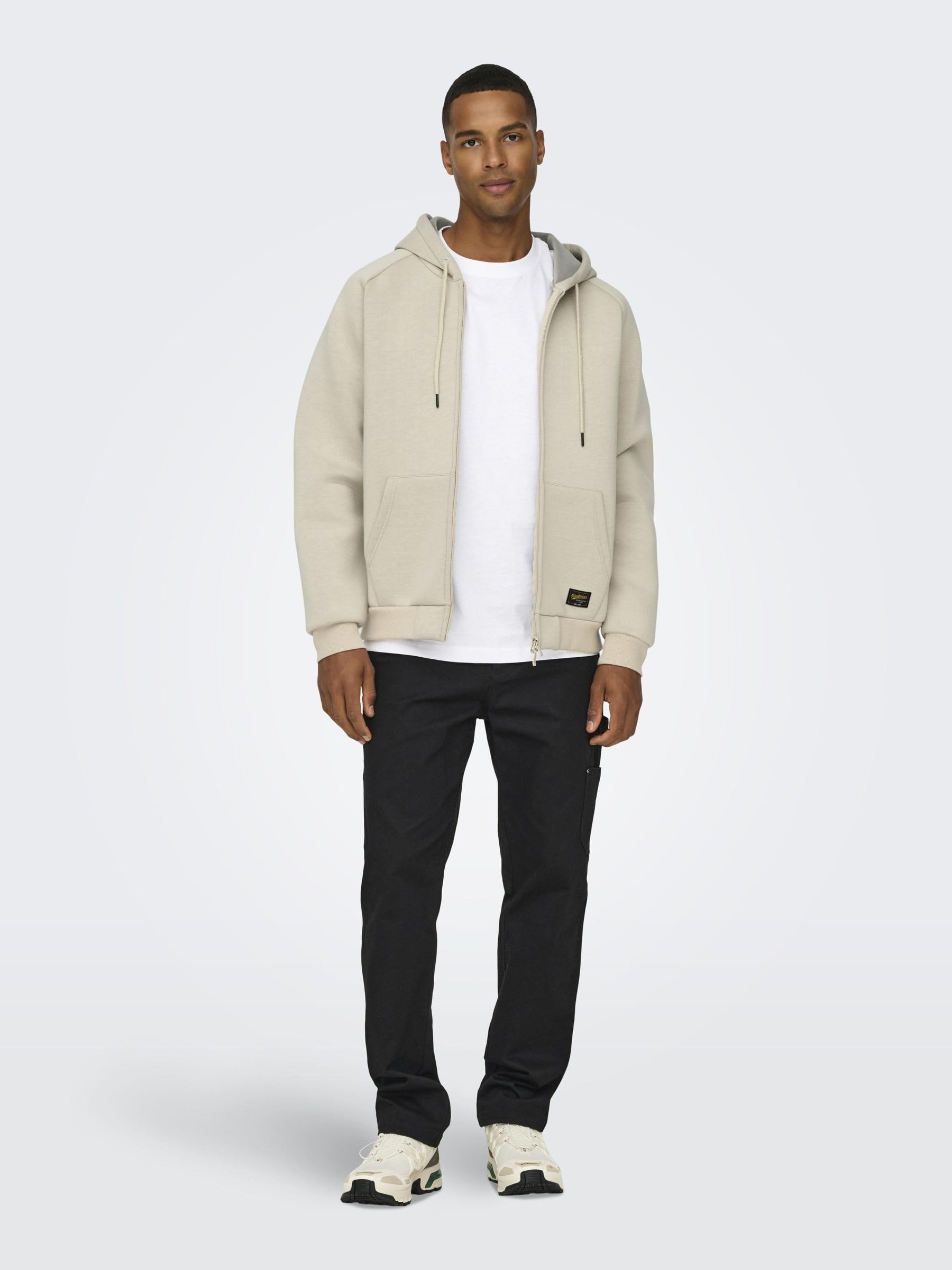 ONLY & SONS Onsbobbey Felpa Uomo con cappuccio e zip regular fit
