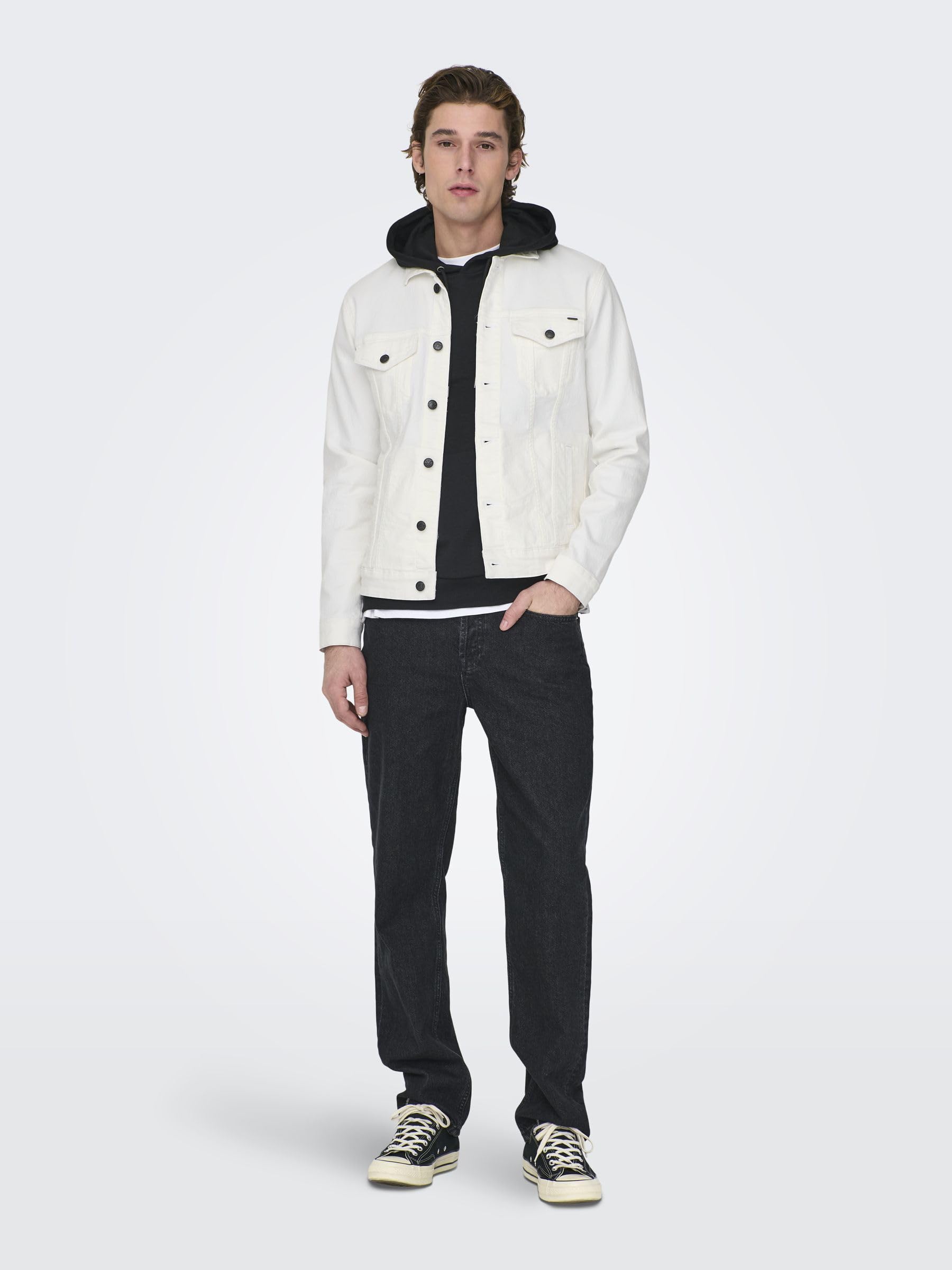 Only & Sons Canvas giacca uomo bianca taglia L shell
