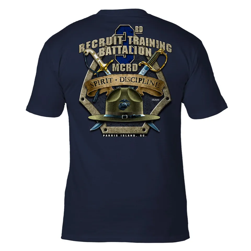 7.62 Design MCRD Parris Island 3rd Battalion T-Shirt navy cotone