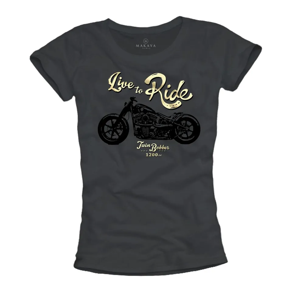 Makaya Live To Ride T-Shirt Donna S Cotone Serigrafia
