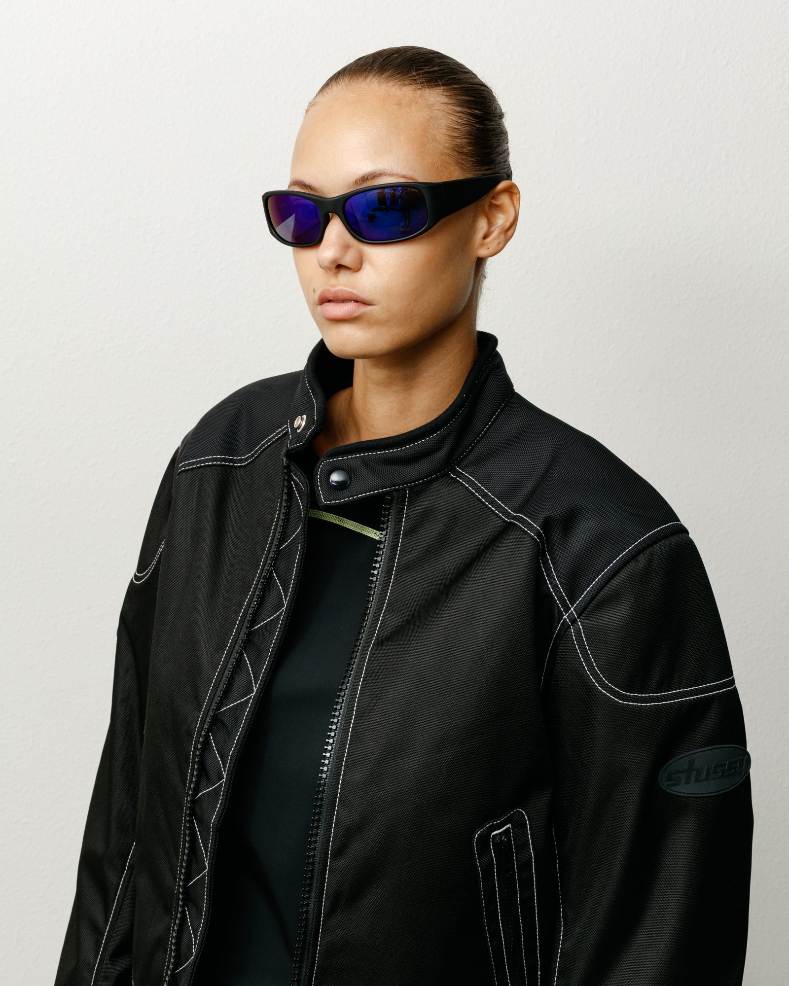 Stussy Mikey Sunglasses occhiali sole nero lente blu