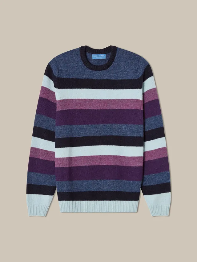 Robert Talbott Radcliffe Maglione Alpaca Blu Multi
