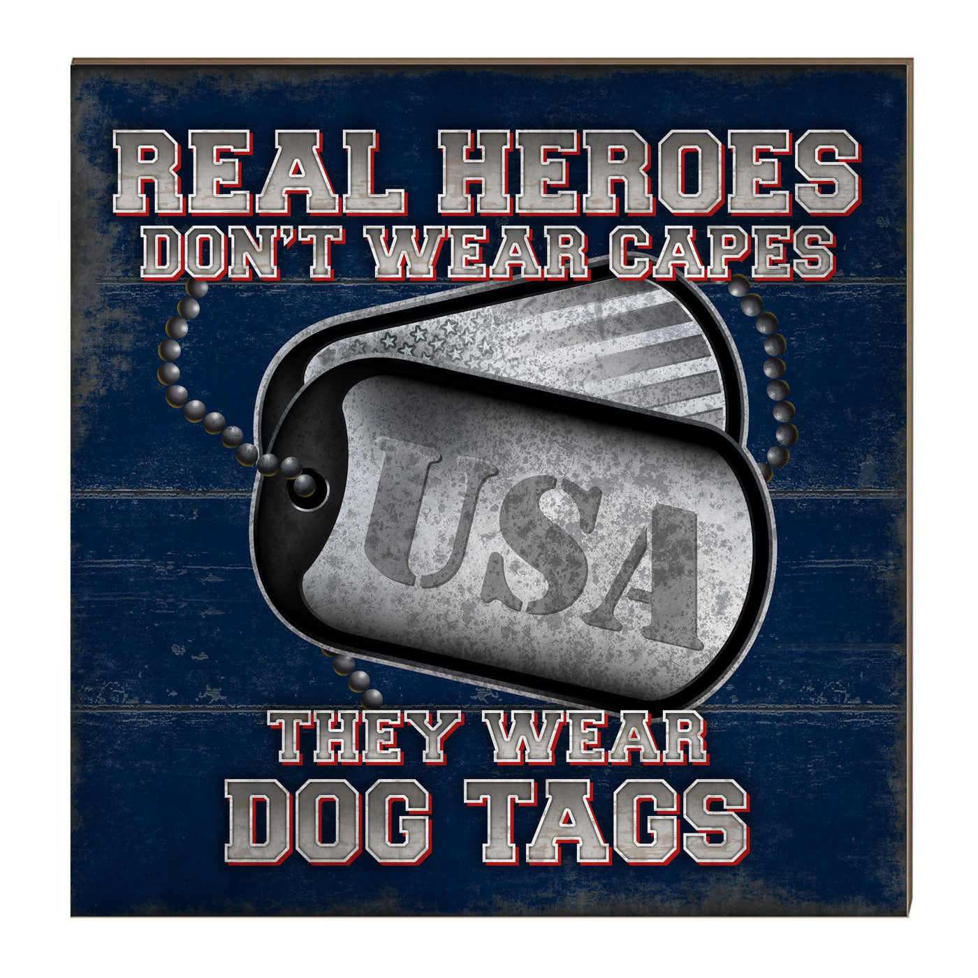 7.62 Design Real Heroes targa legno 25x25 cm blu navy