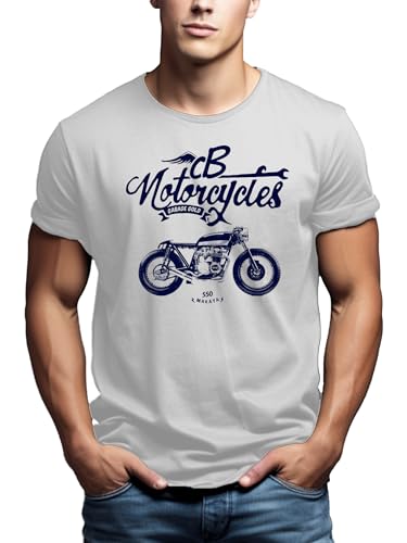 MAKAYA Moto Cafe Racer CB500 t-shirt uomo cotone taglia L