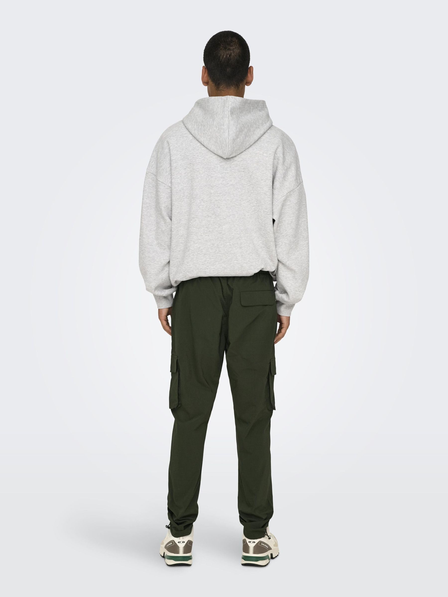 ONLY & SONS Pantaloni Cargo Uomo M nero tasche laterali