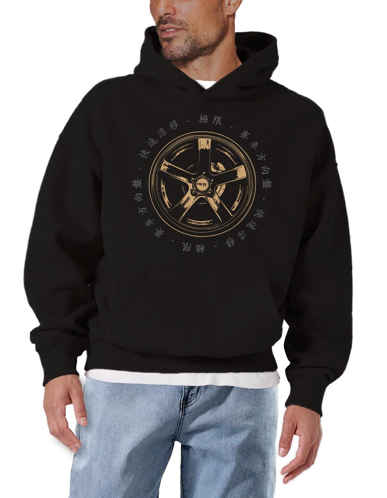 MAKAYA Racing felpa con cappuccio uomo taglia L cotone