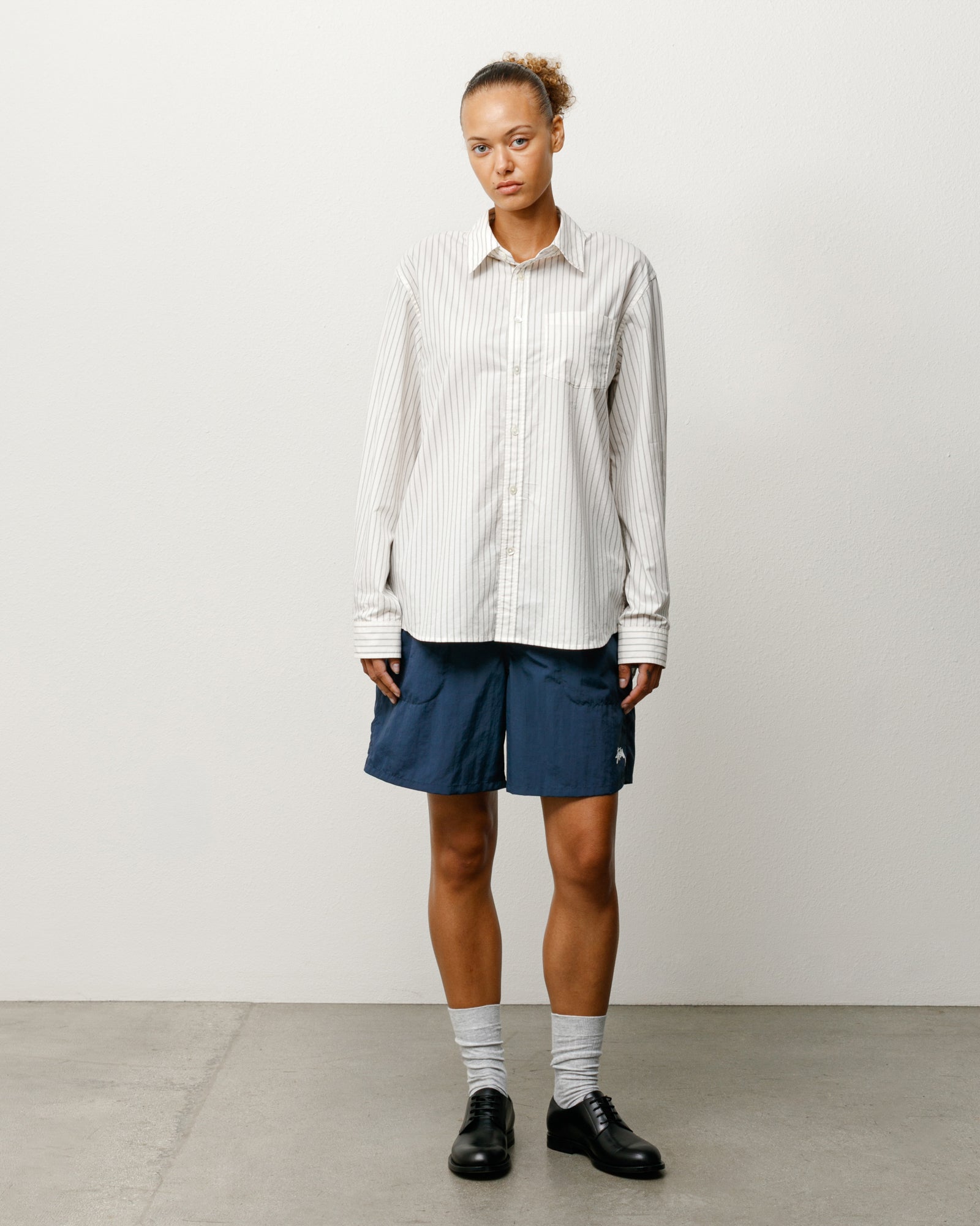 Stussy Standard Shirt camicia Natural Stripe cotone