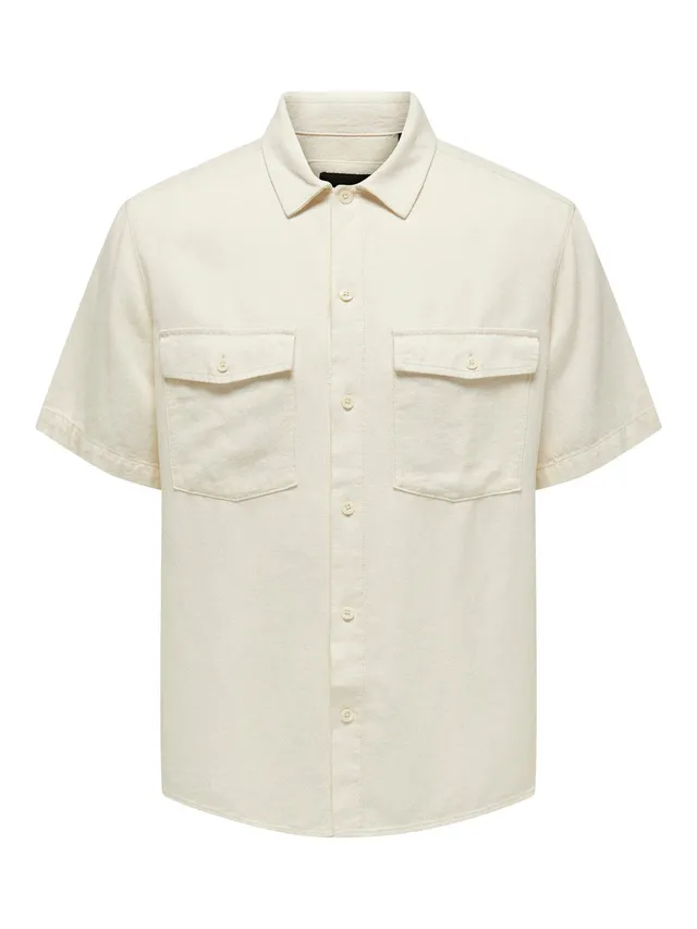 Only & Sons Camicia manica corta uomo S blu scuro tasche