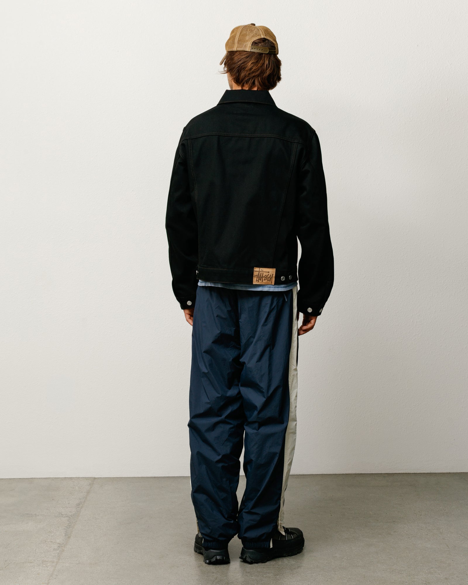 Stussy Side Stripe Track Pant pantaloni blu navy nylon