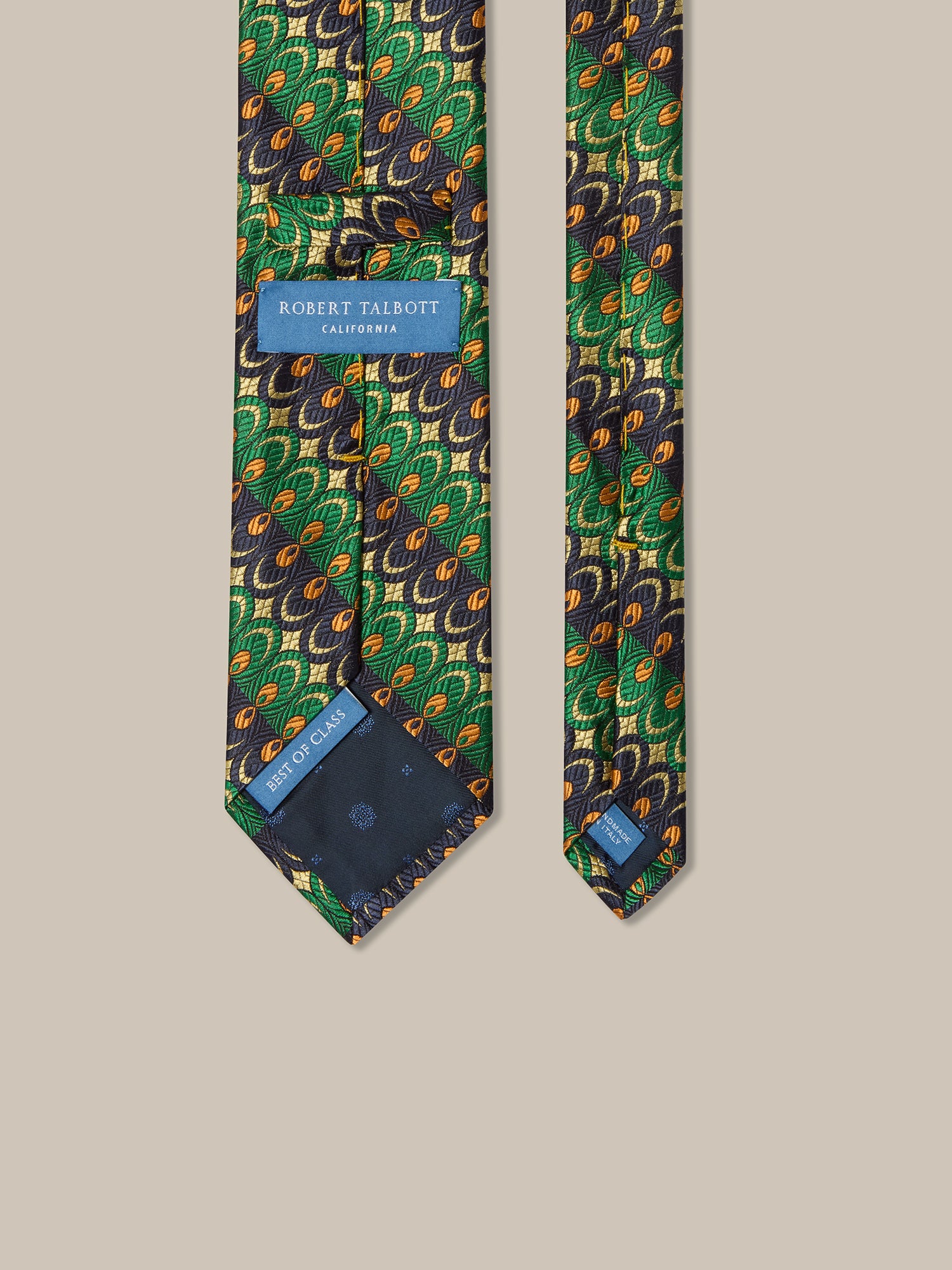 Robert Talbott Robert Retro Mosaic cravatta seta blu multi