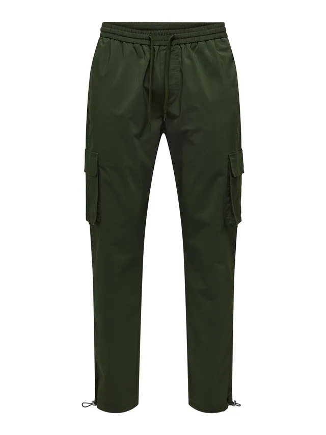ONLY & SONS Pantaloni Cargo Uomo M nero tasche laterali