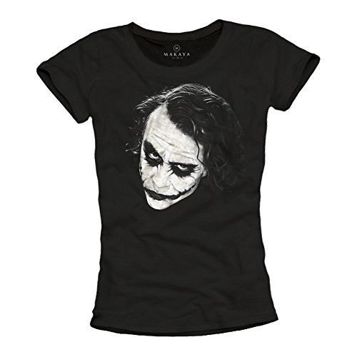 Makaya Joker Why So Serious t-shirt donna cotone nera L