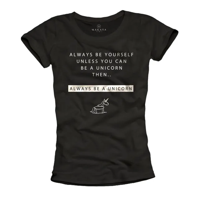 MAKAYA Always Be a Unicorn t-shirt donna cotone taglia S