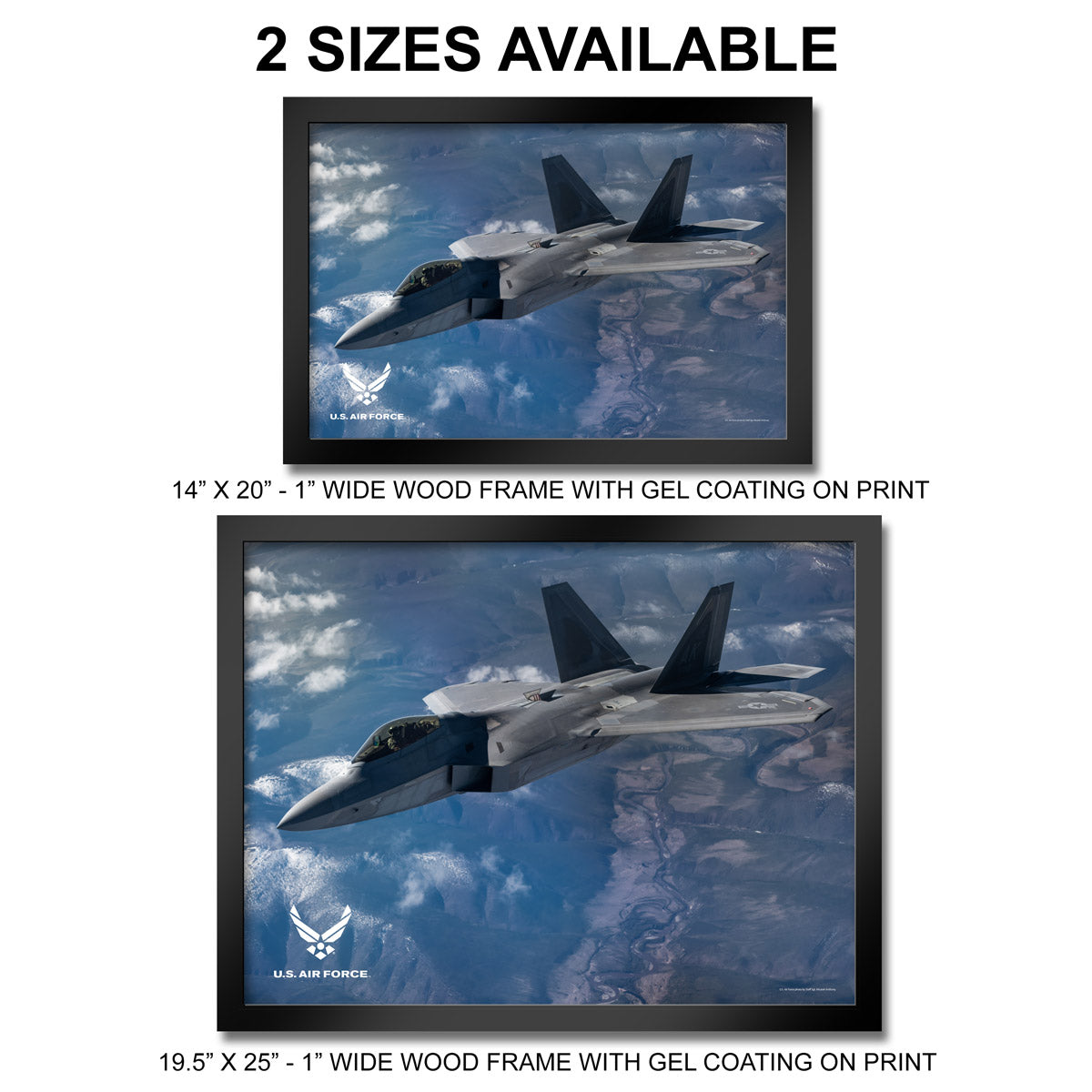 7.62 Design F-22 U.S. Air Force stampa incorniciata 35x50