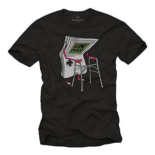 MAKAYA Game Over Controller T-Shirt Uomo XL Cotone