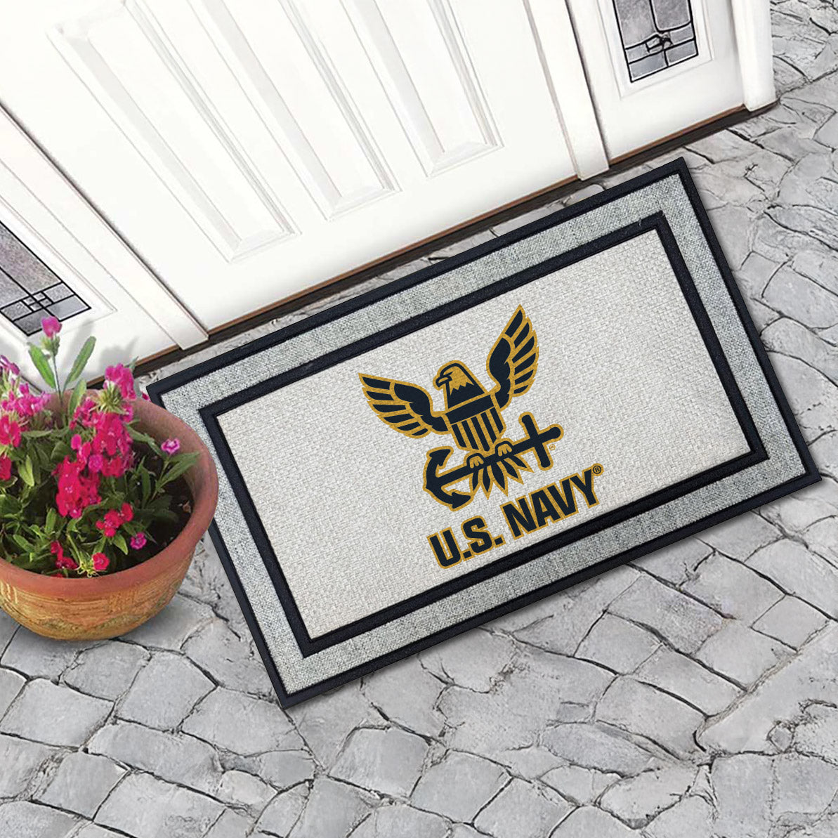 7.62 Design US Navy Logo Zerbino 45x75 cm Grigio Gomma