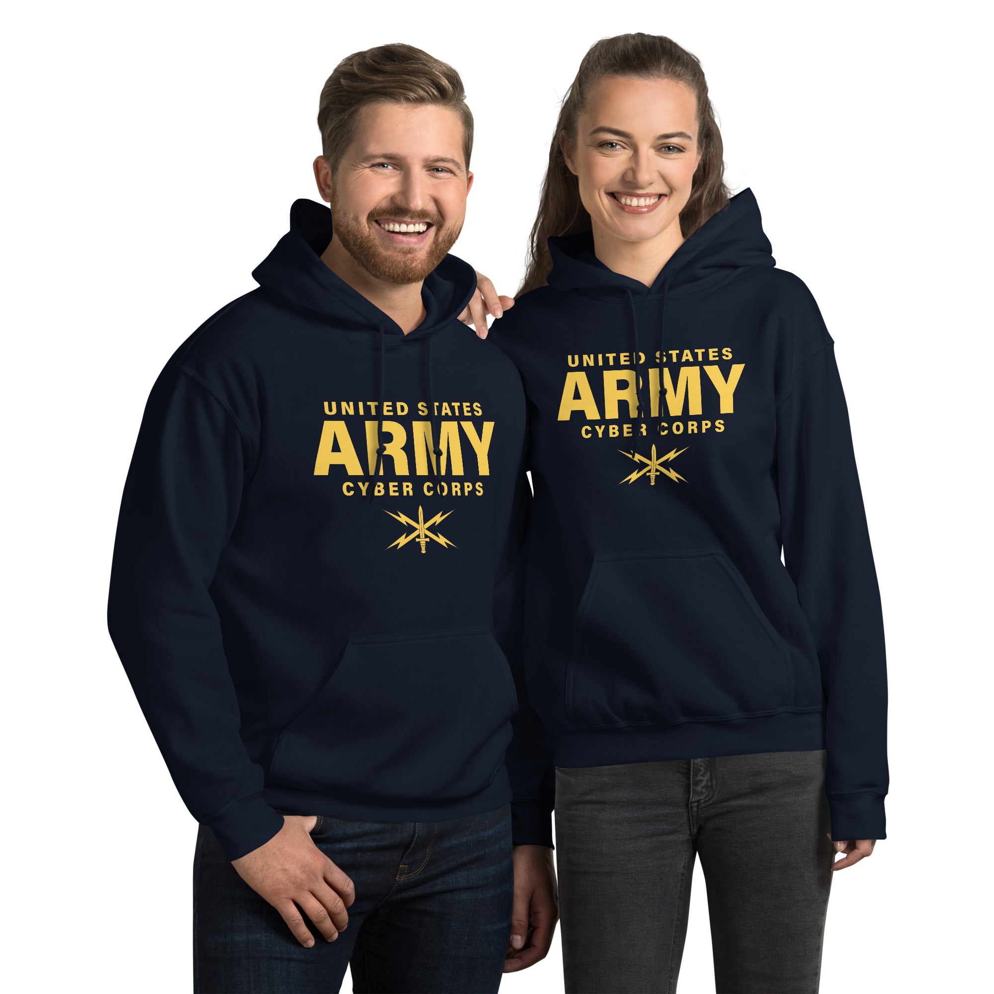 7.62 Design Army Cyber Corps Felpa Cappuccio Nera Cotone
