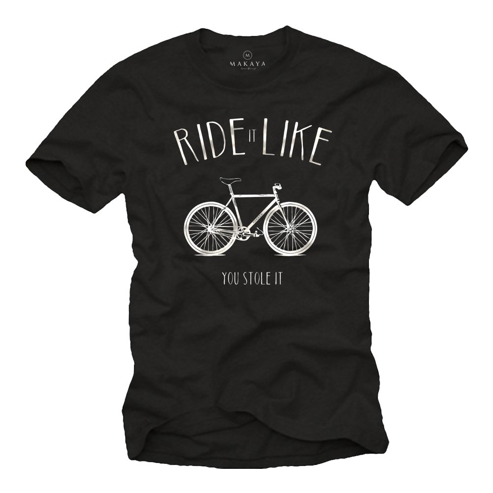 MAKAYA Ride It T-Shirt Uomo Cotone Bici Taglia L