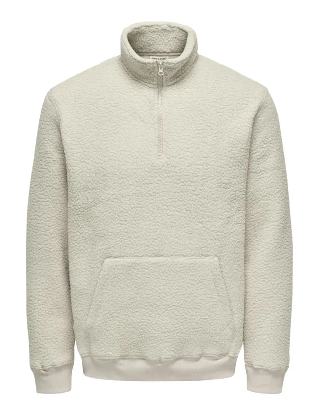 ONLY & SONS Onsemilio Felpa teddy zip Noce S