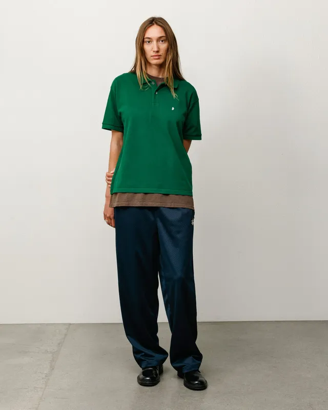 Stussy Classic Pique Polo pine in cotone 100%