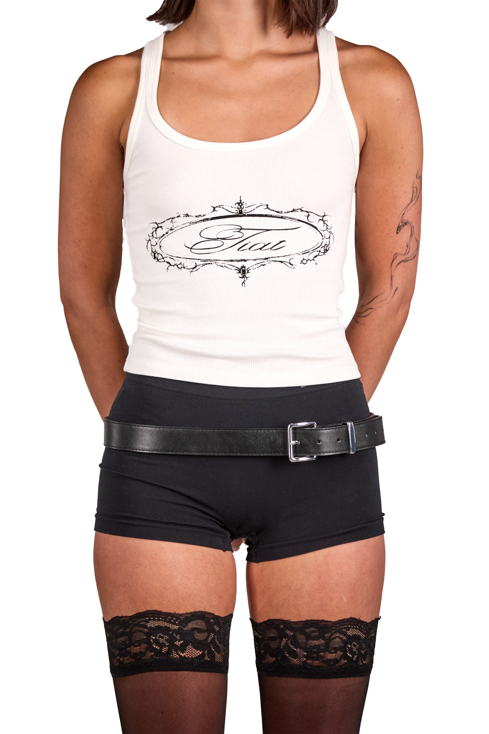 Tiat Alchemical Sigil canotta uomo bianca borchie