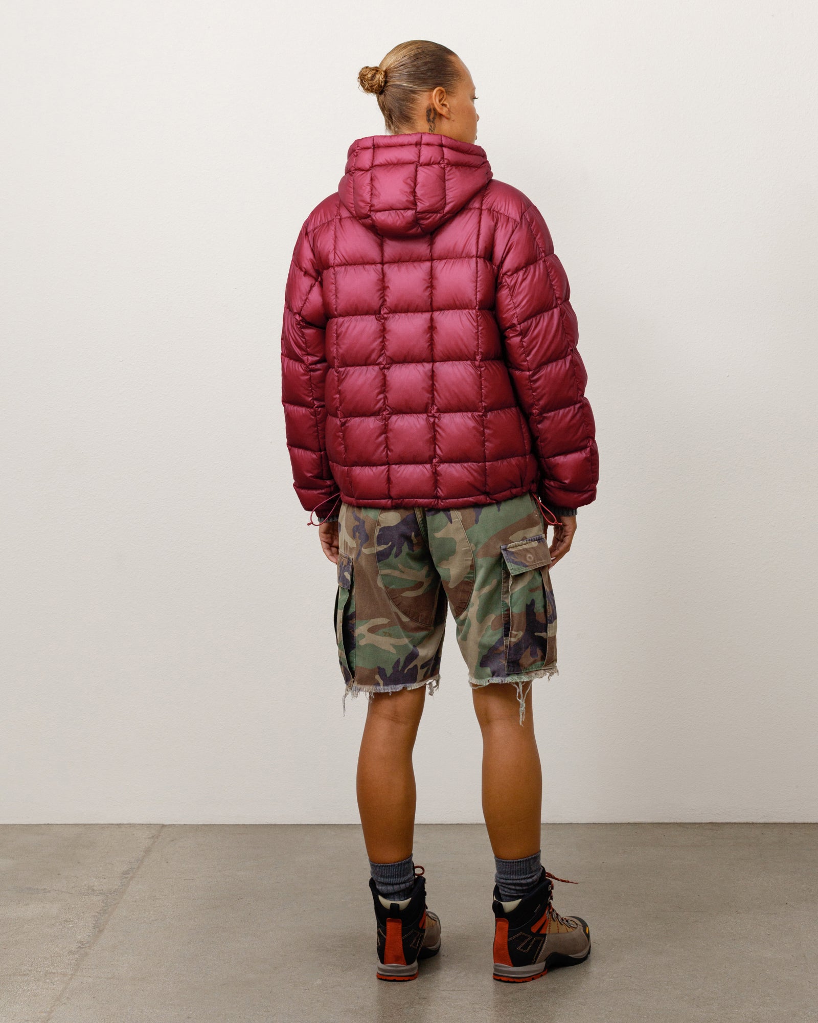 Stussy Midweight Hooded Puffer piumino Fuchsia 600-fill nylon