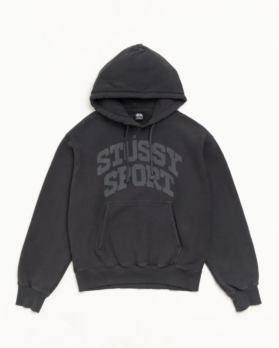 Stussy Block Sport Hoodie Felpa Nero Cotone